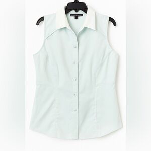 ANTONIO MELANI Light Green Sleeveless Button Down Shirt